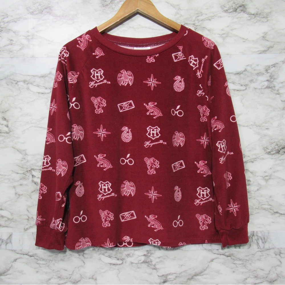 Harry Potter Wizarding World Long Sleeve Pajama Top Size Small Red
